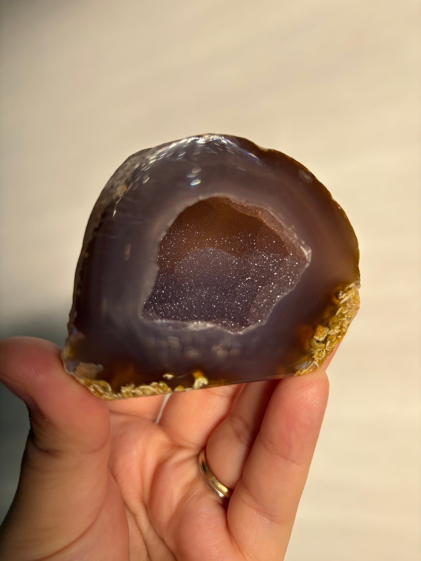 Agaat staander met druzy #4