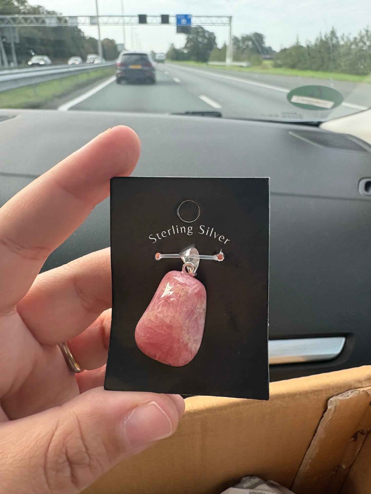 Rhodochrosiet 925 zilver hanger