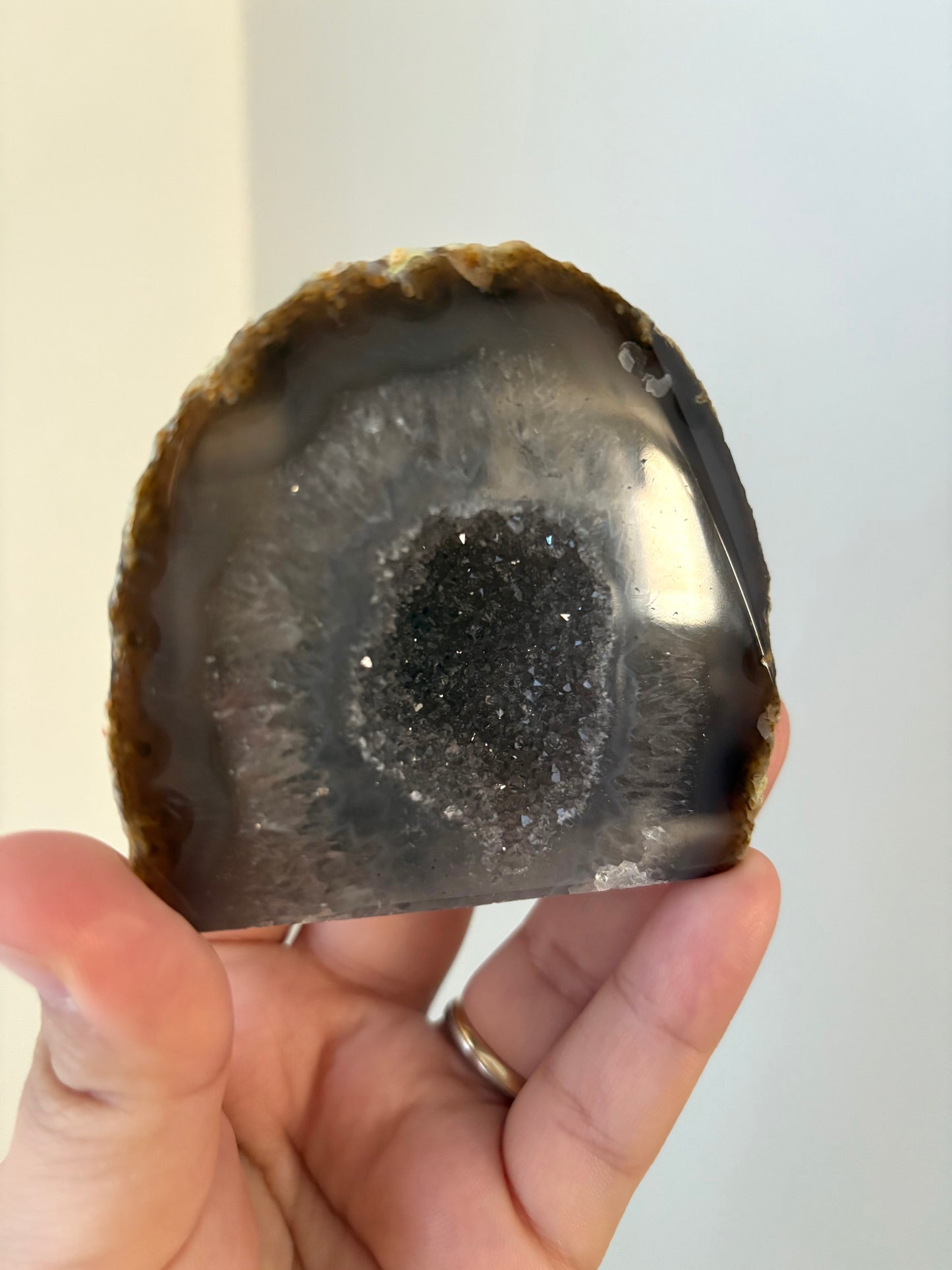 Agaat staander met druzy #2