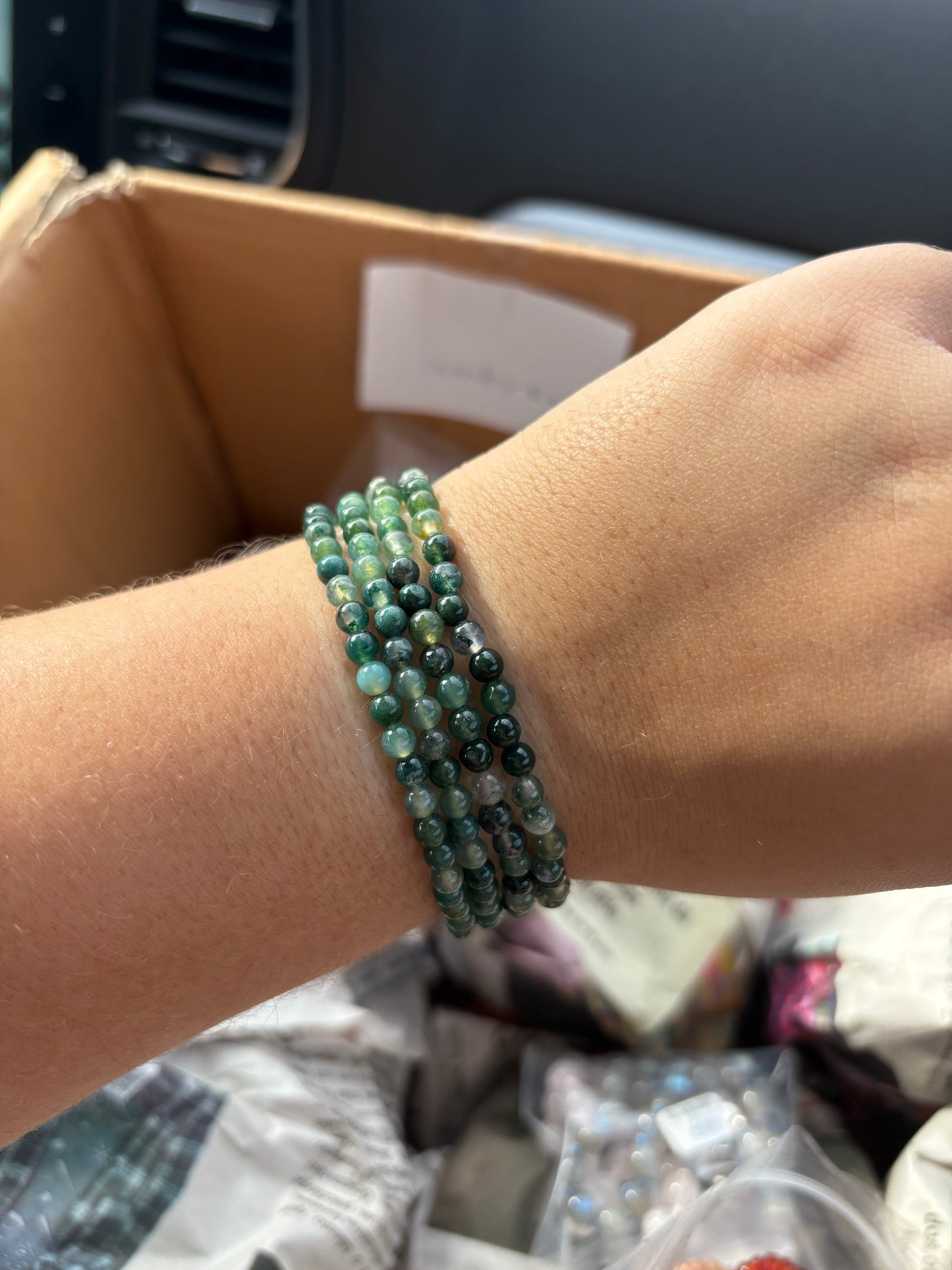 Mos Agaat armband 4mm