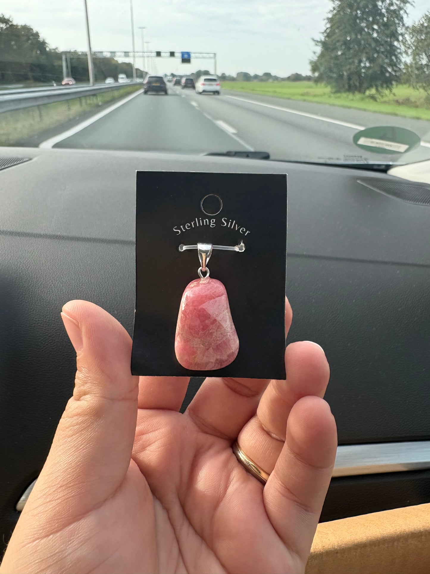 Rhodochrosiet 925 zilver hanger