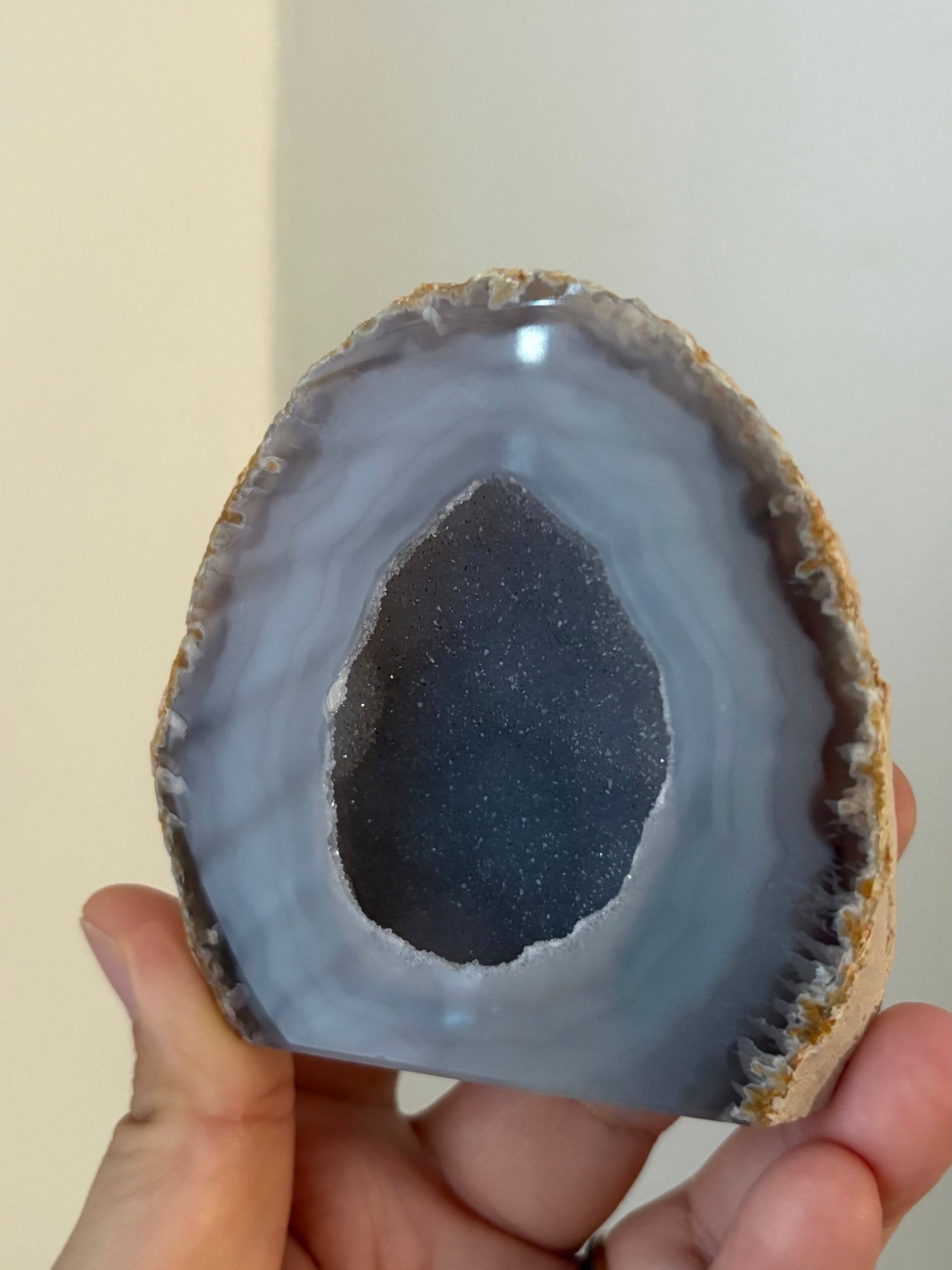 Agaat staander met druzy #3