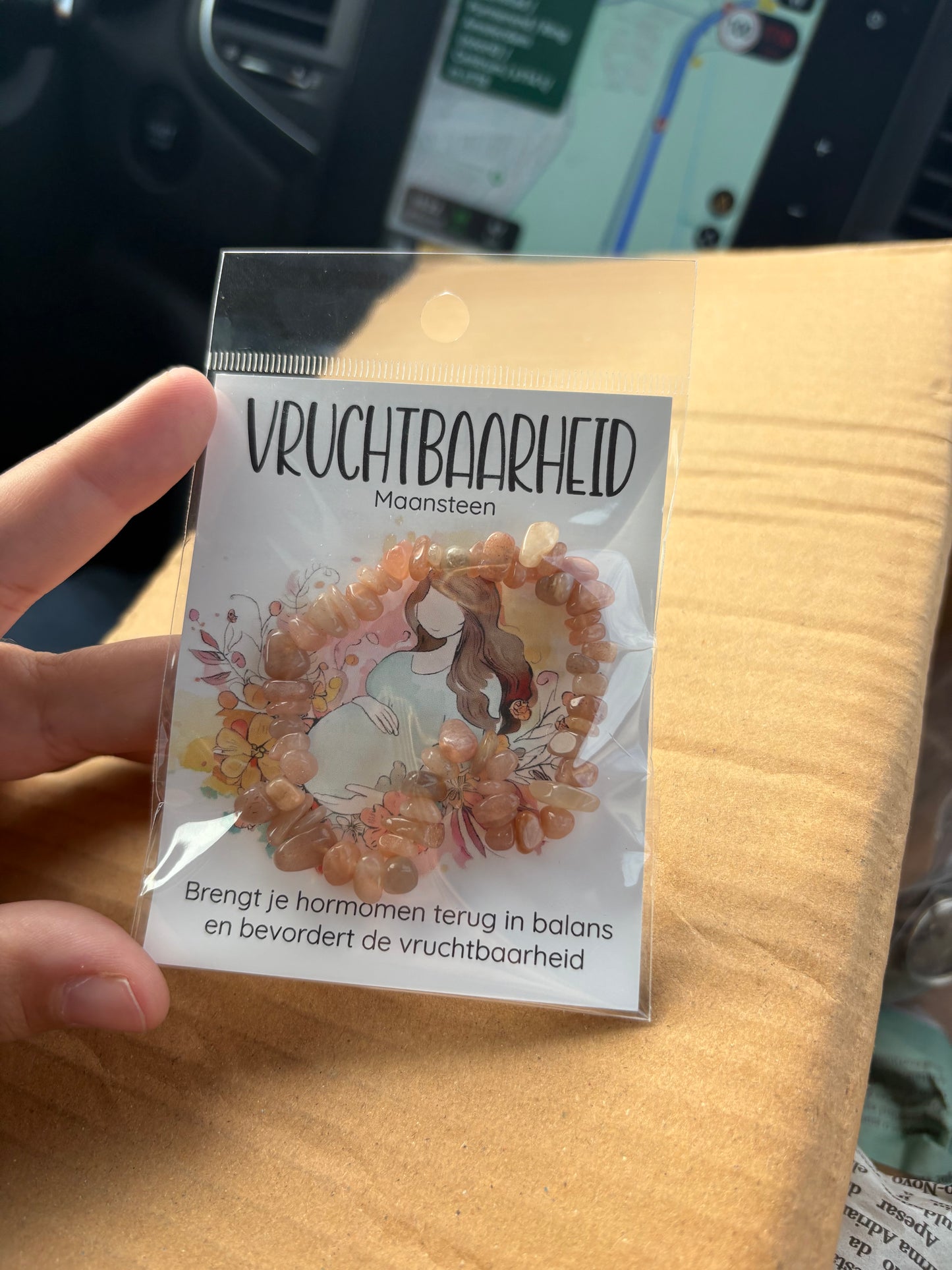 Vruchtbaarheidsetje Maansteen split armband