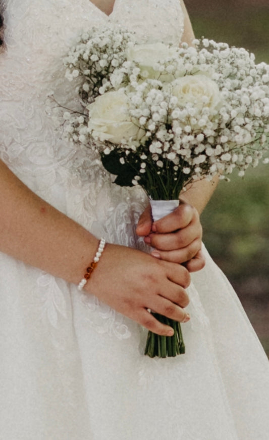 2ekansje - Parel en Barnsteen armband