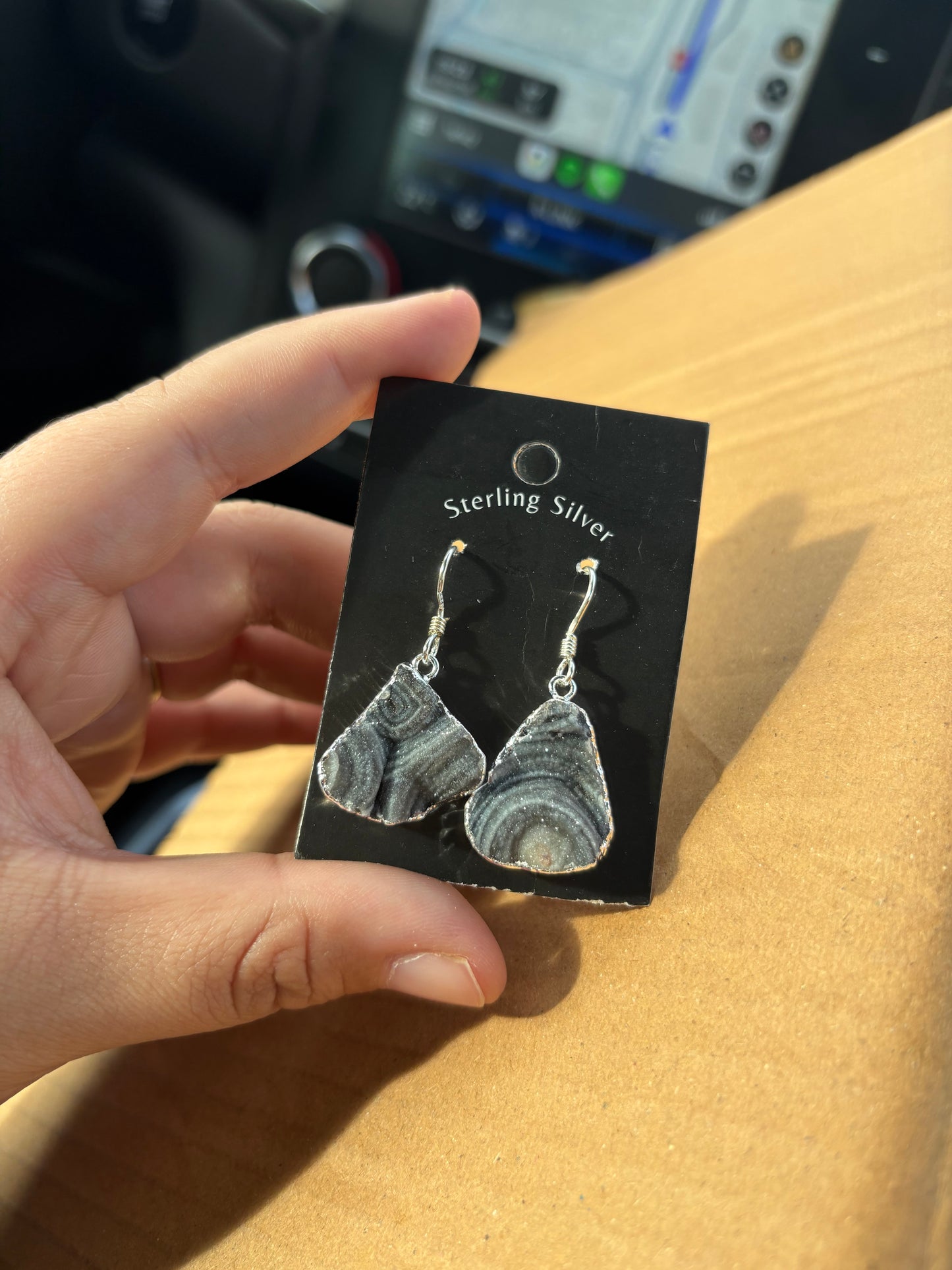 Chalcedoon oorbellen nr 1 / 925 zilver