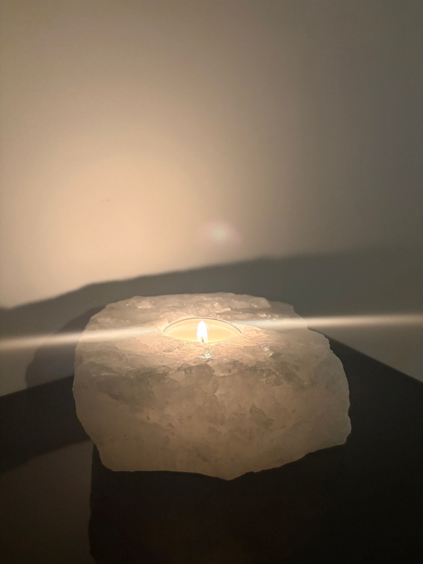 Bergkristal theelichthouder
