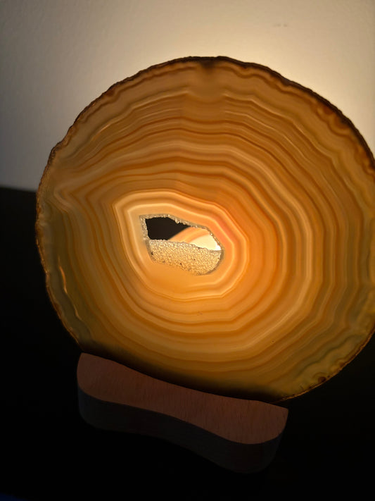 Losse Agaat schijf met kristalvorming nr 3