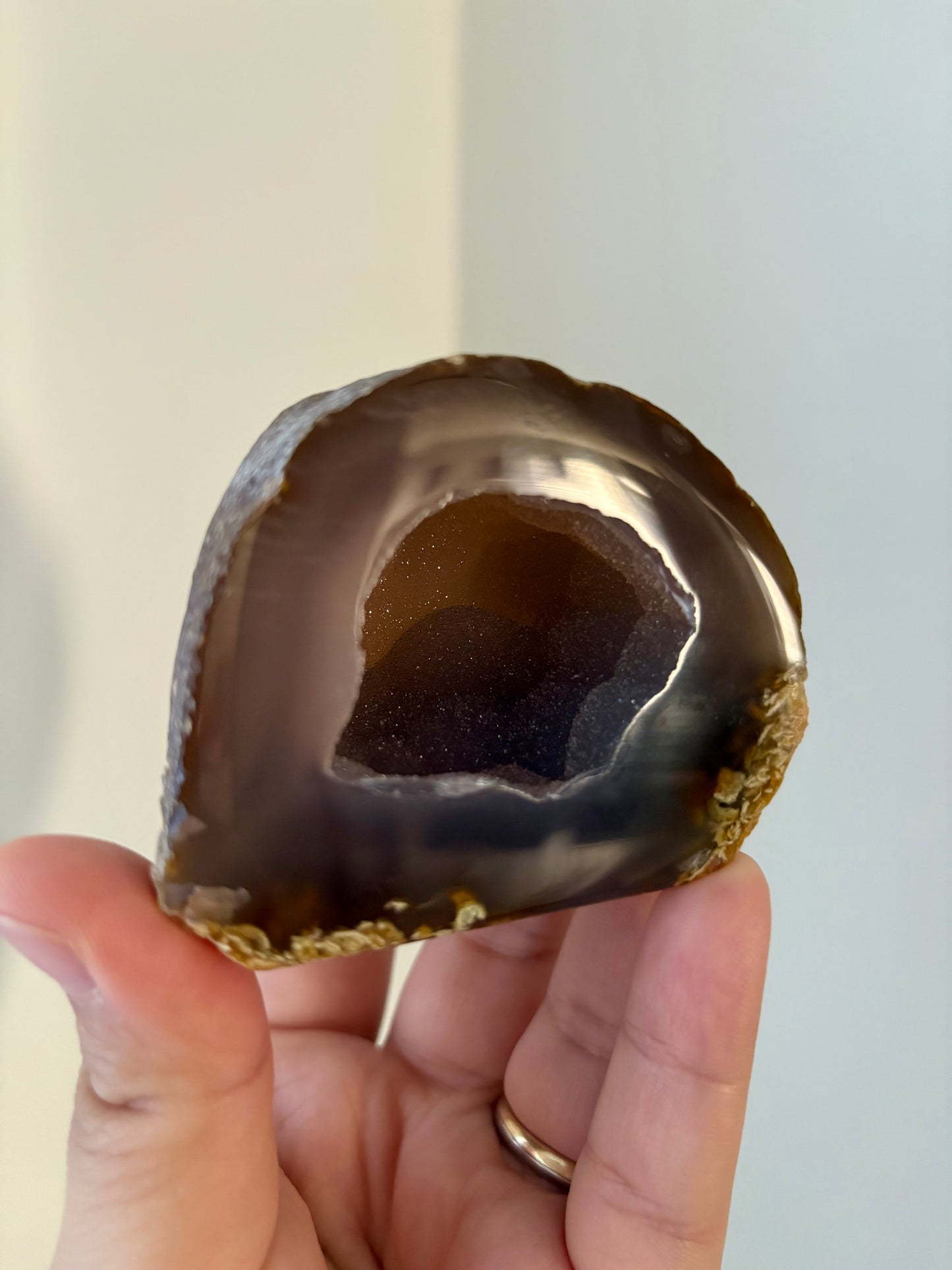 Agaat staander met druzy #4