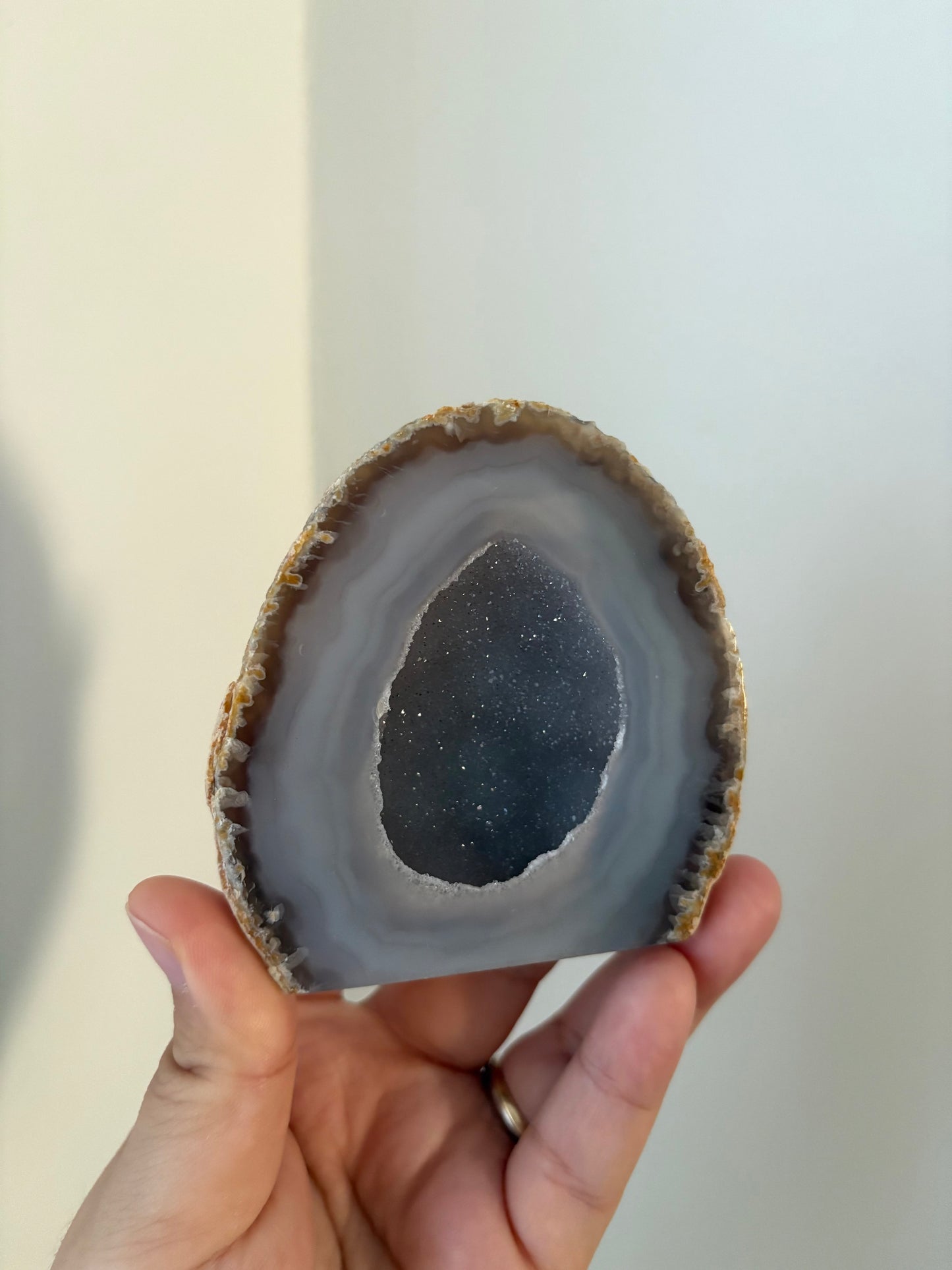 Agaat staander met druzy #3