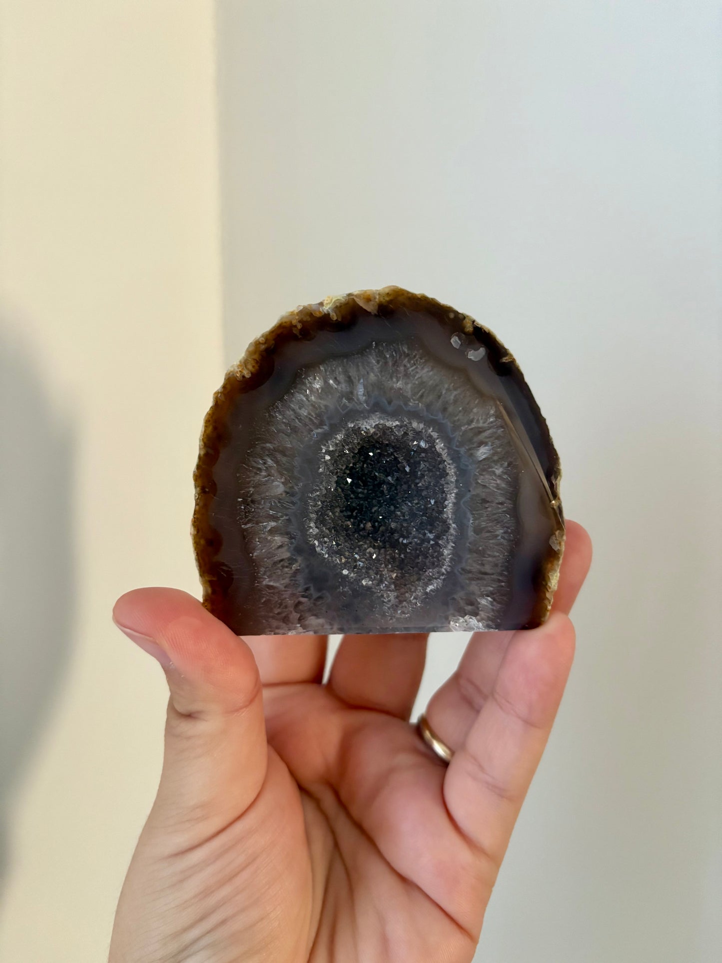 Agaat staander met druzy #2