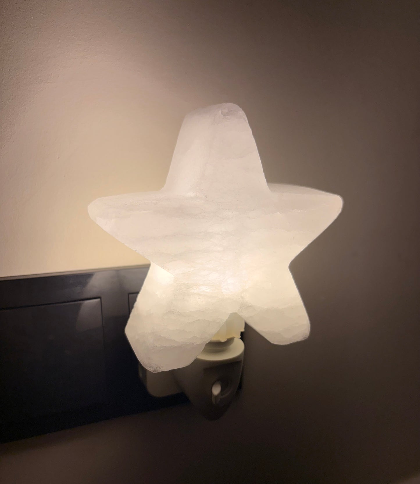 Himalaya zoutsteen nachtlamp ster wit