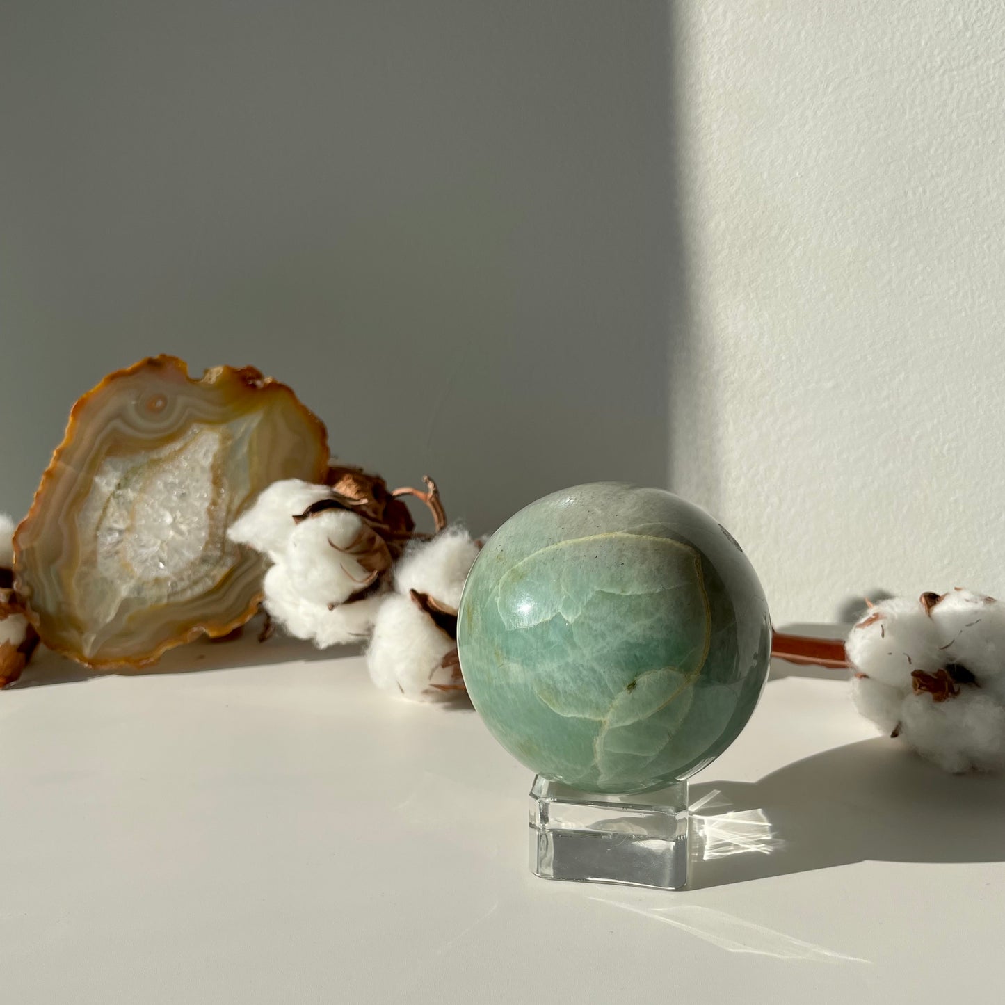 Groene maansteen bol