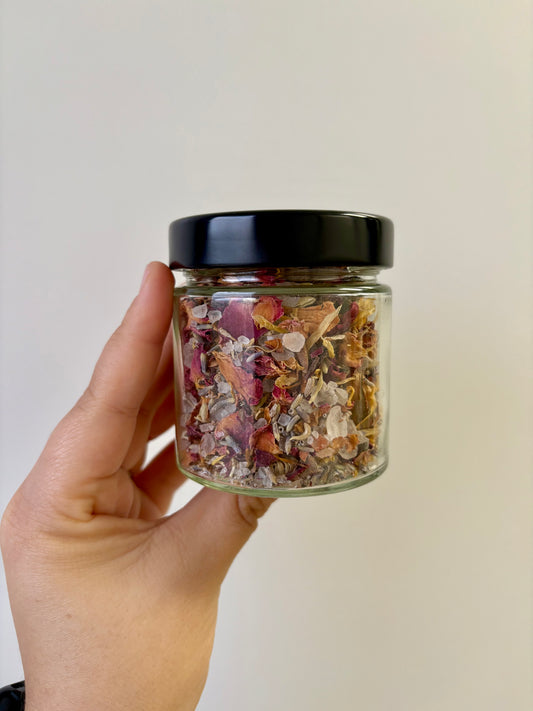 Himalaya zout + kruidenmix in glazen pot