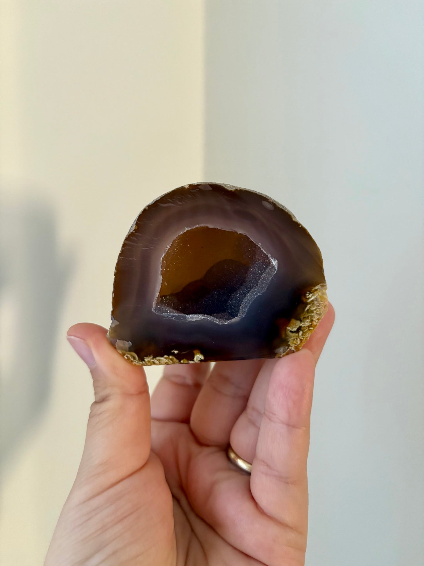 Agaat staander met druzy #4