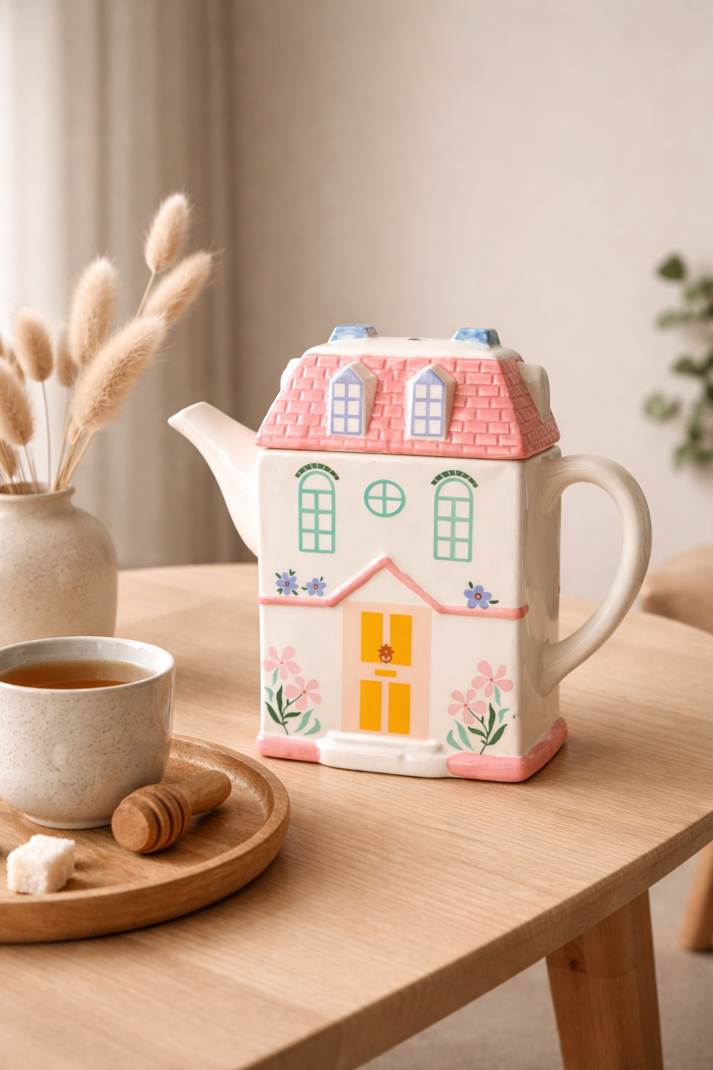 Pastel huis Keramiek theepot