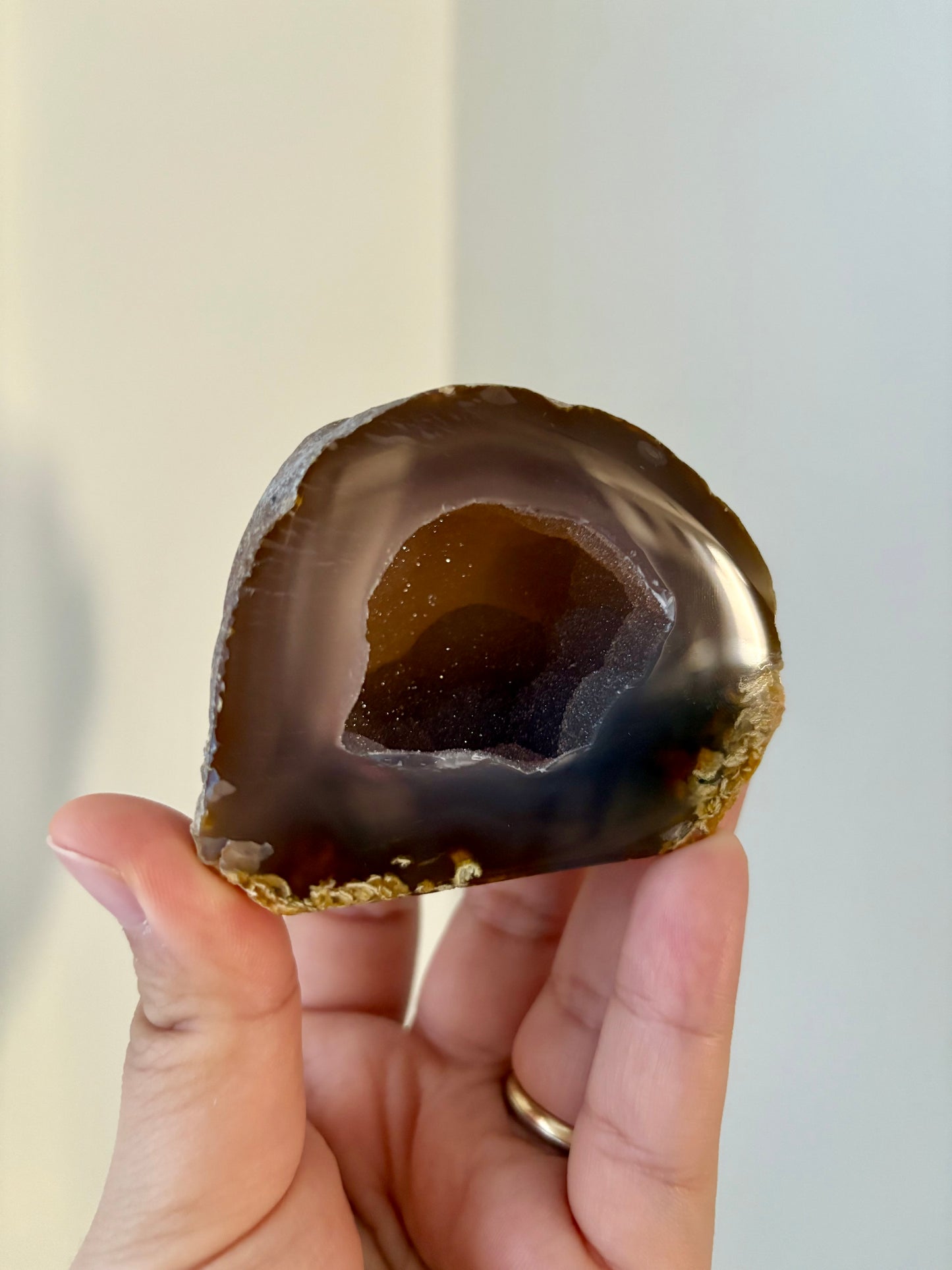 Agaat staander met druzy #4