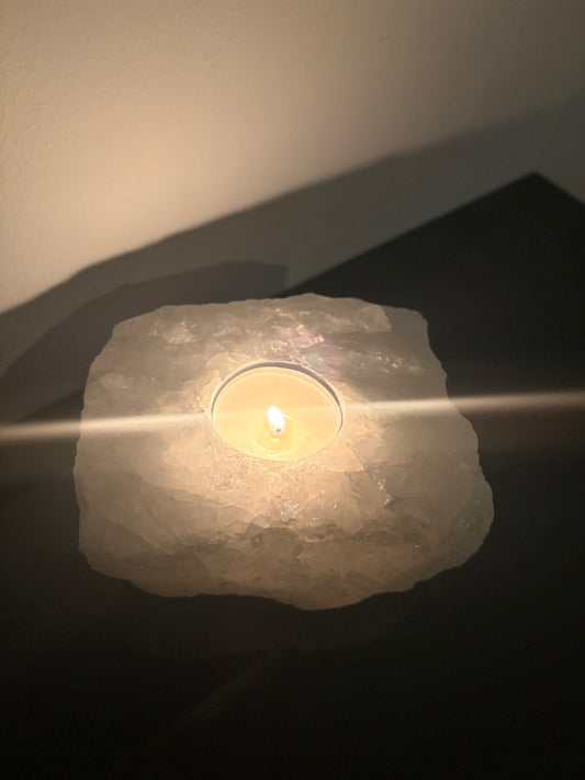 Bergkristal theelichthouder