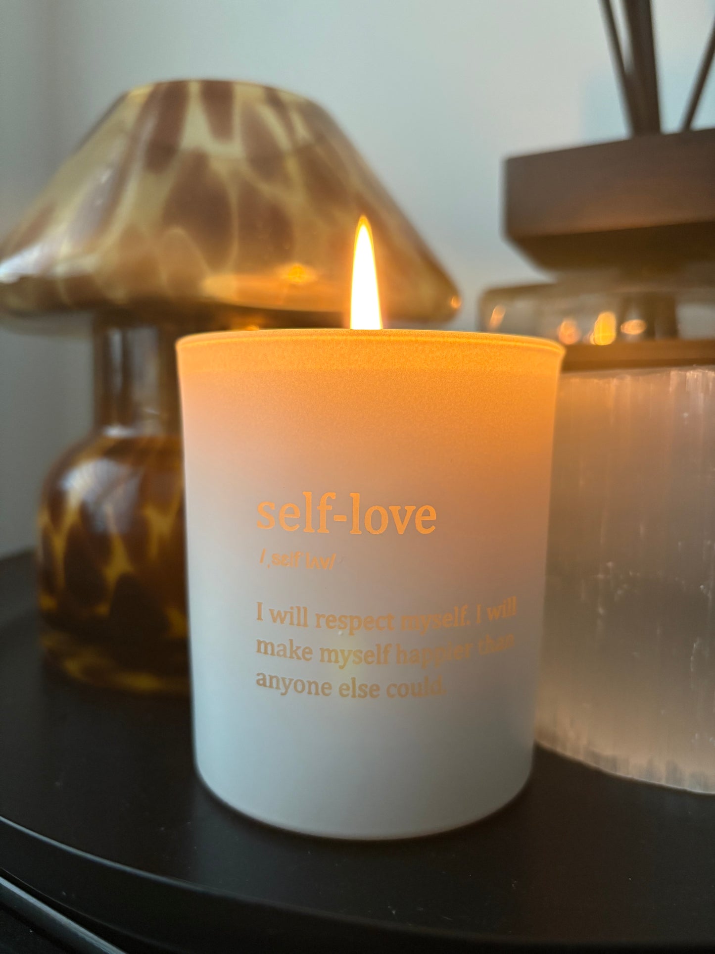 Self Love kaars met bloem hart