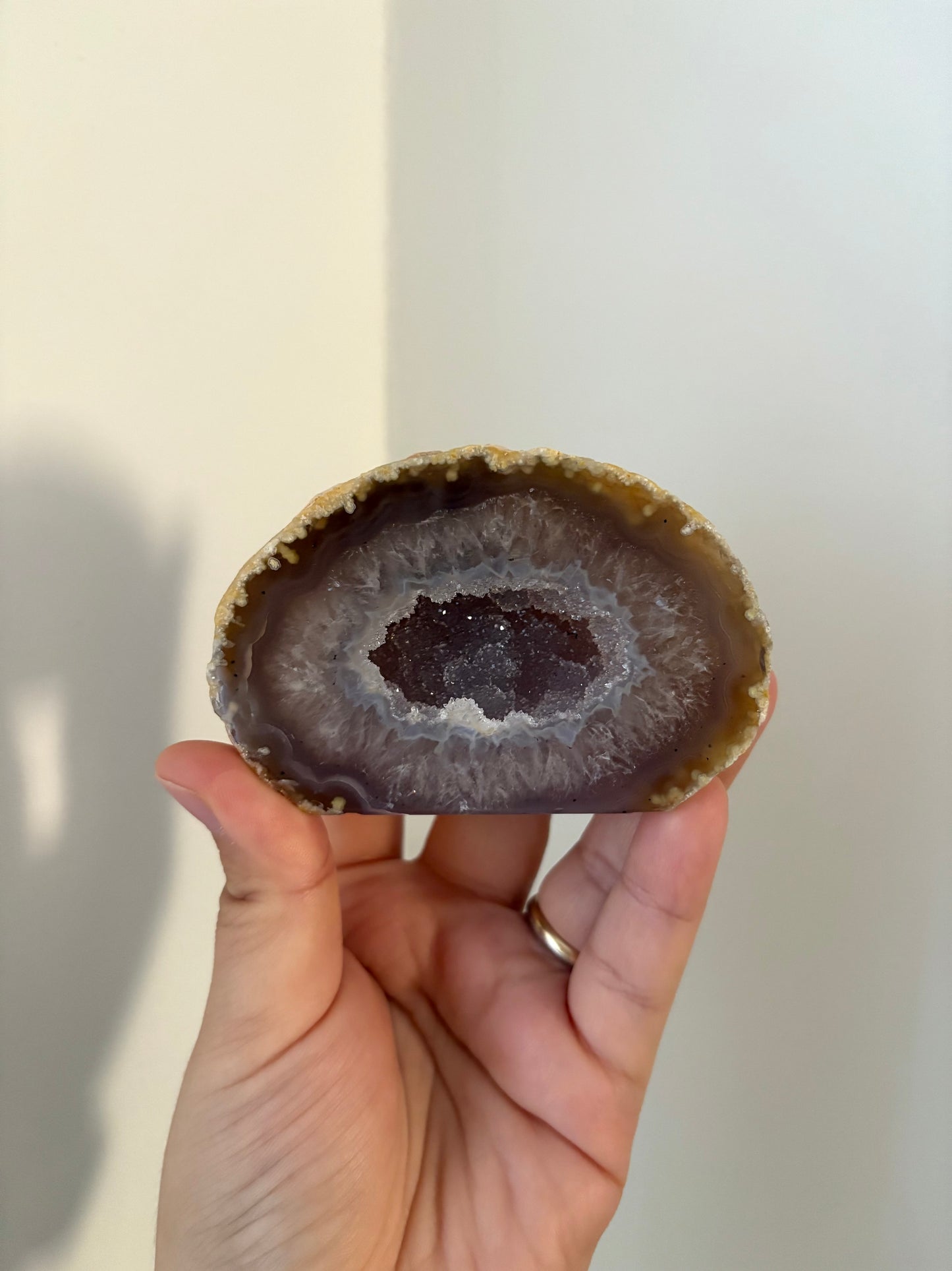 Agaat staander met druzy #1