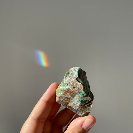 Versteend hout op Chrysocolla #1