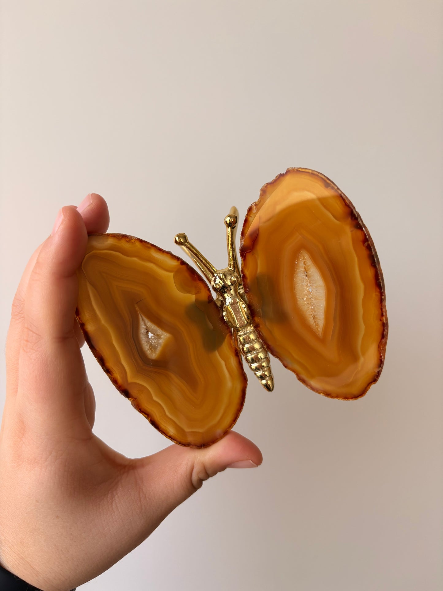 Agaat vlinder groot/goud