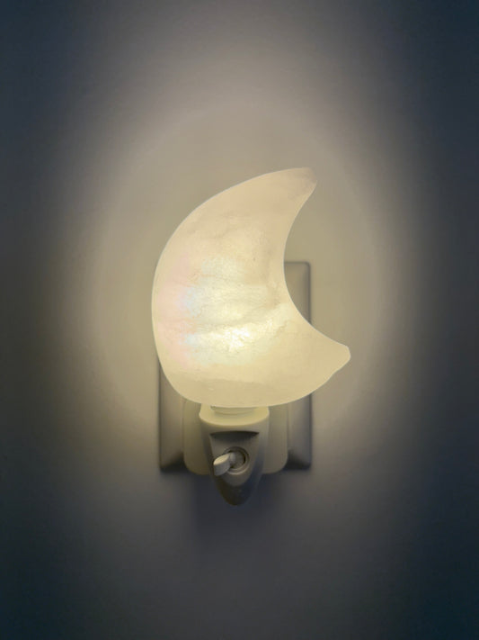 Himalaya Zoutsteen nachtlamp maan wit