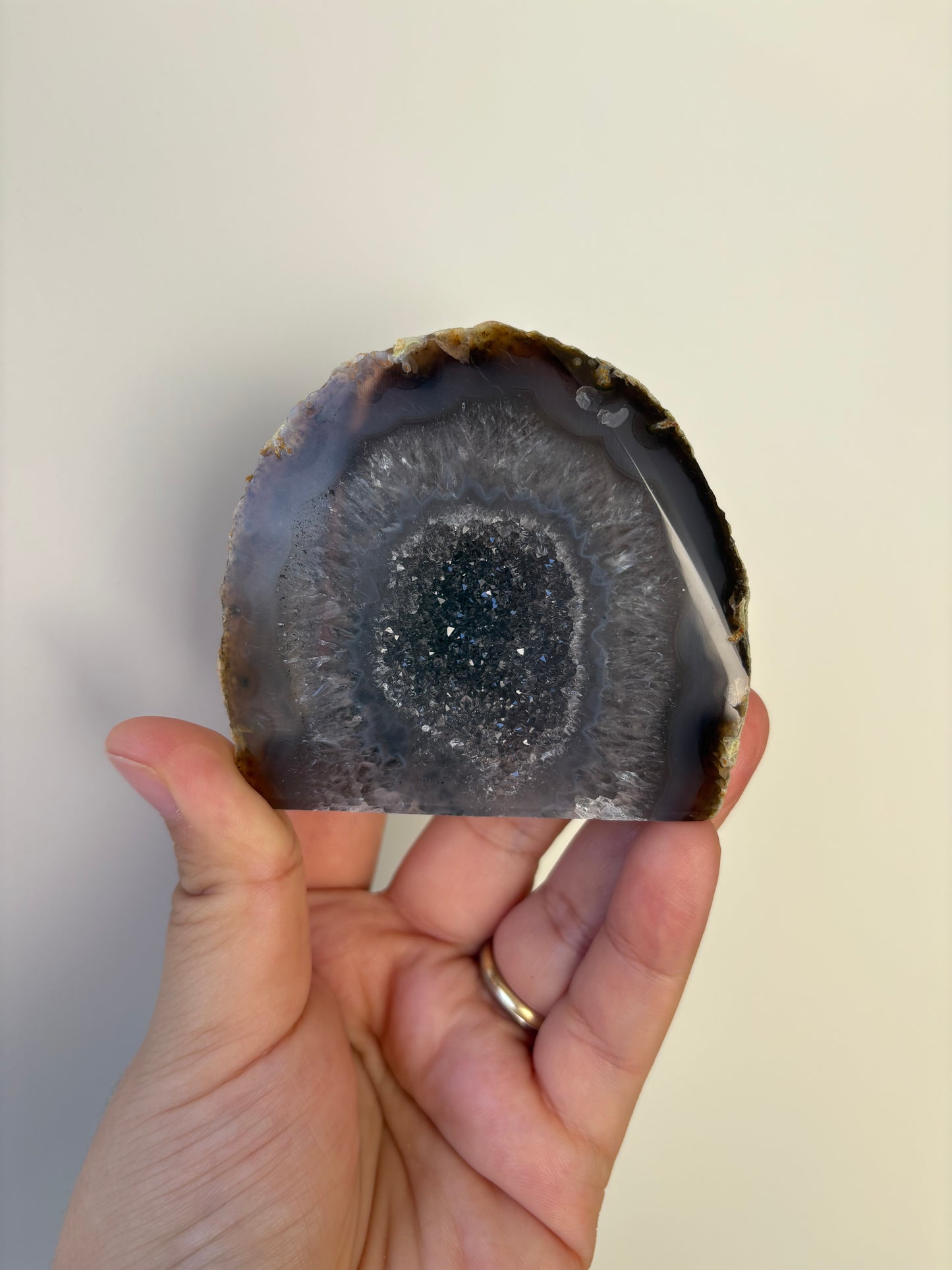 Agaat staander met druzy #2