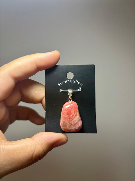 Rhodochrosiet 925 zilver hanger