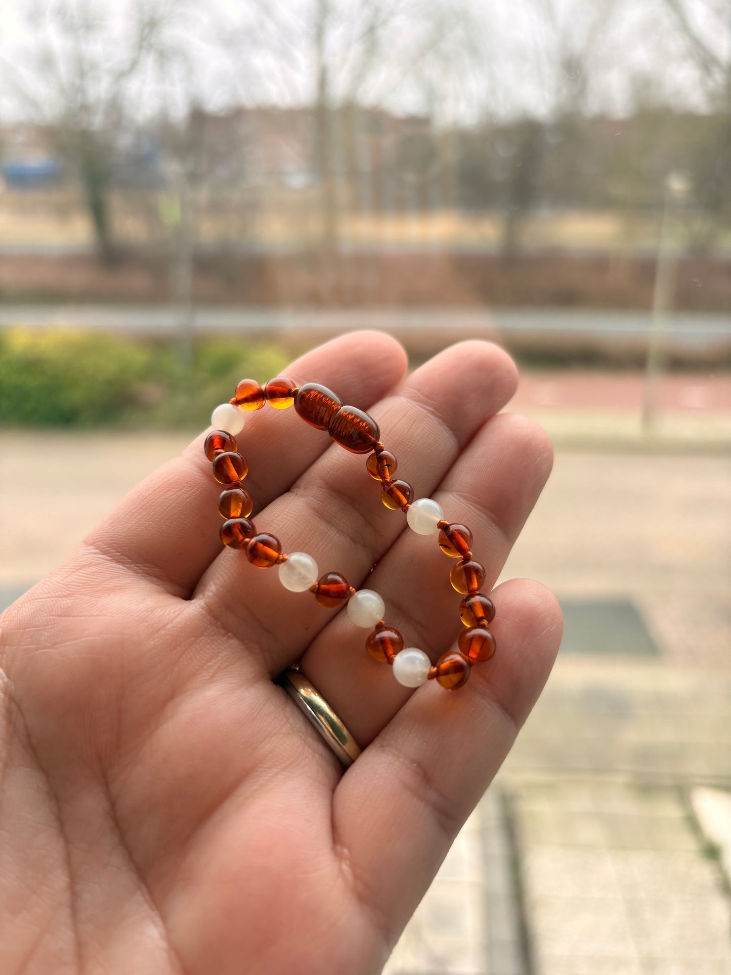 Barnsteen & Maansteen armband 14cm