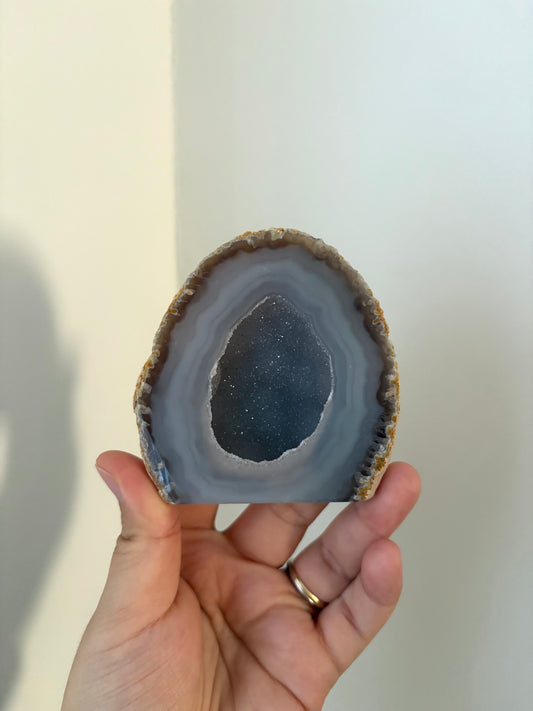 Agaat staander met druzy #3