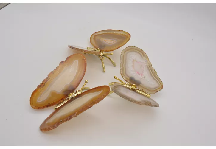 PRE ORDER | Agaat vlinder (groot en goud)